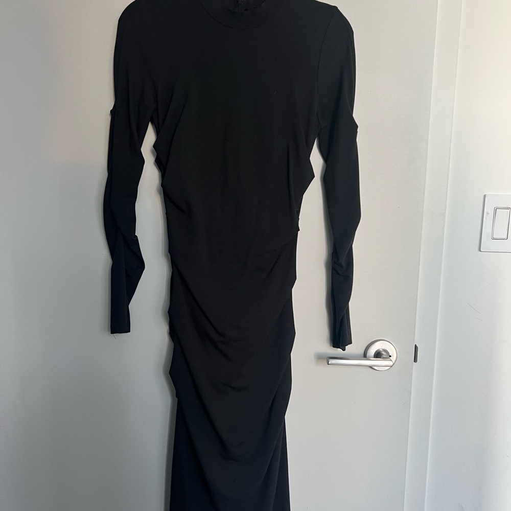 Nicole Miller Elegant Black Long Sleeve Dress